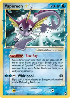 Vaporeon Gold Star 102
