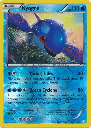 Kyogre Reverse Holo 53 Normal