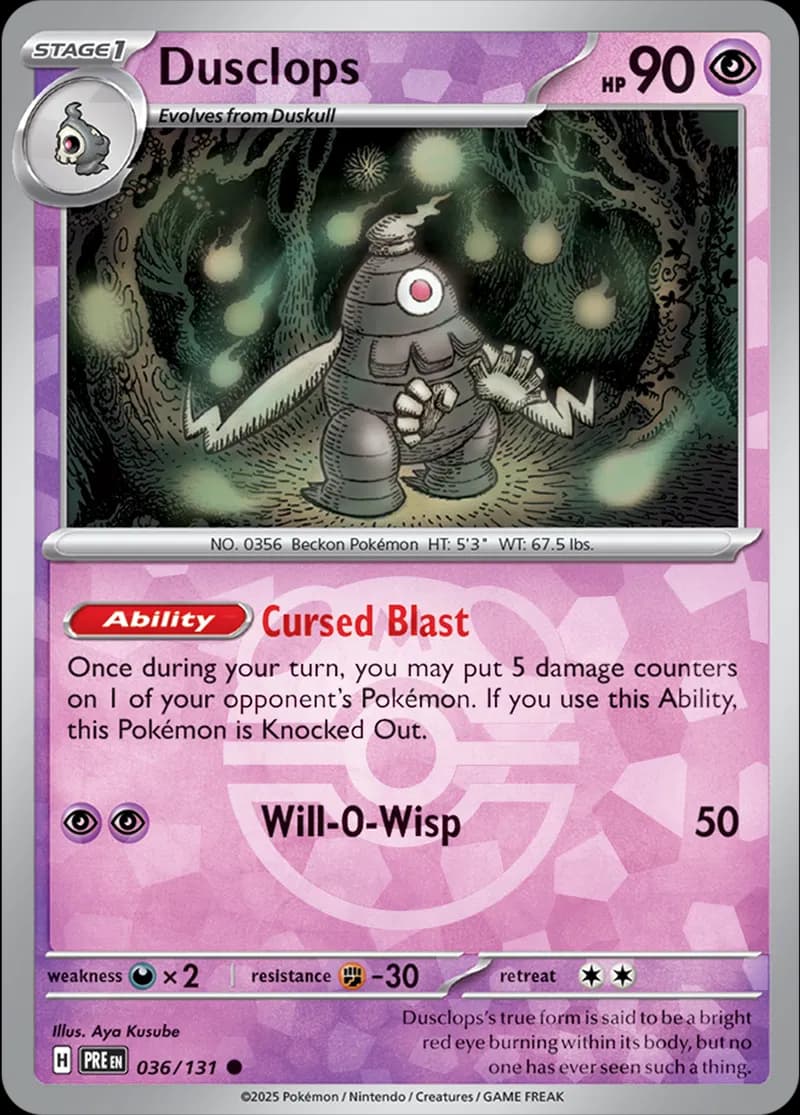 Dusclops Master Ball Holo 36