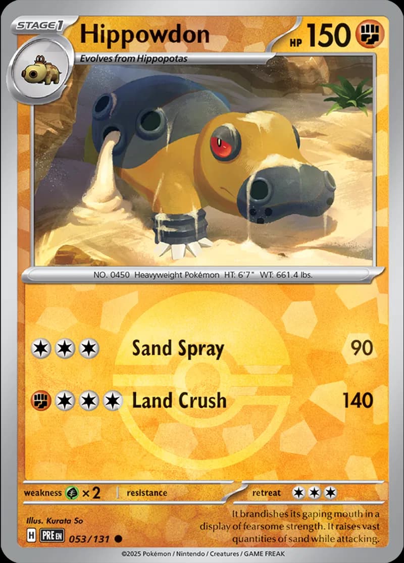 Hippowdon Poke ball Holo 53
