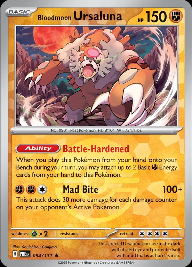 Bloodmoon Ursaluna Poke ball Holo 54
