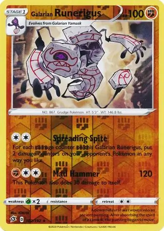 Galarian Runerigus Reverse Holo 102