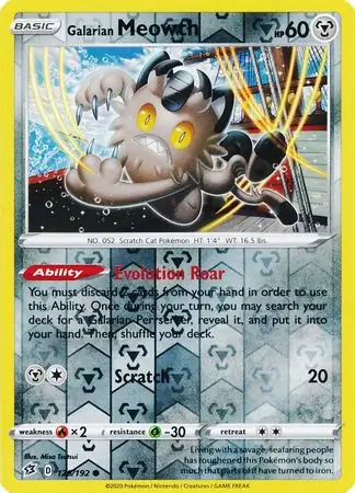 Galarian Meowth Reverse Holo 126 Normal