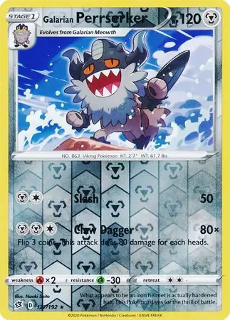Galarian Perrserker Reverse Holo 127 Normal