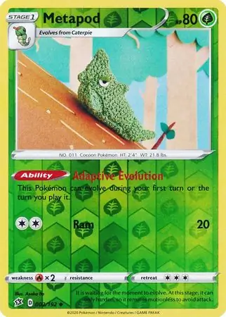 Metapod Reverse Holo 002 Normal