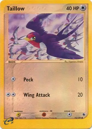 Taillow Reverse Holo 72 Normal
