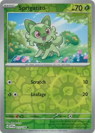 Sprigatito Reverse Holo 013 Normal