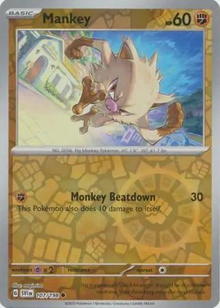 Mankey Reverse Holo 107 Normal
