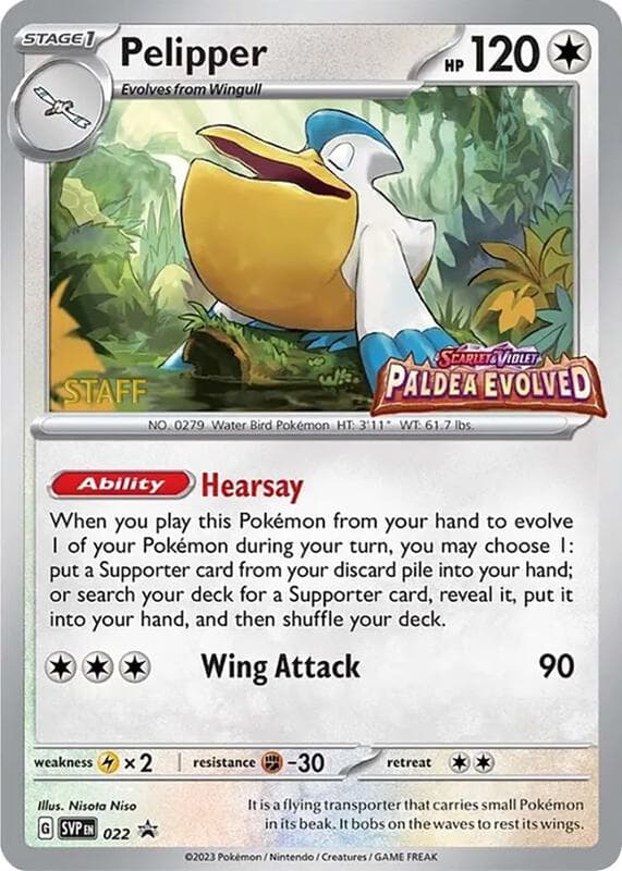 Pelipper Staff Prerelease 022