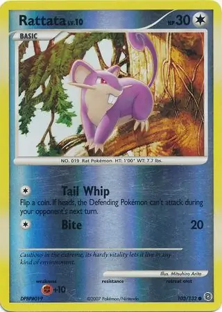 Rattata Reverse Holo 103 Normal