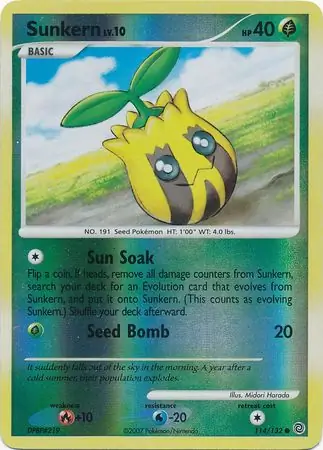 Sunkern Reverse Holo 114 Normal