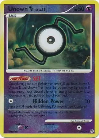 Unown S Reverse Holo 39 Normal