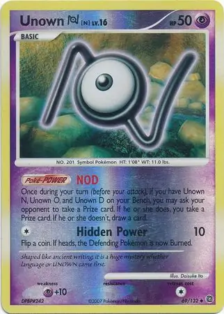 Unown N Reverse Holo 69 Normal