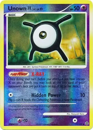 Unown X Reverse Holo 71