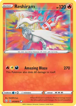 Reshiram Amazing Rare 017 Normal