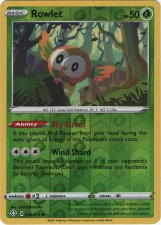 Rowlet Reverse Holo 006 Normal