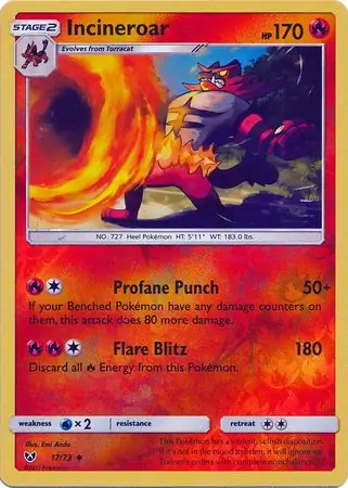 Incineroar Reverse Holo 17 Normal