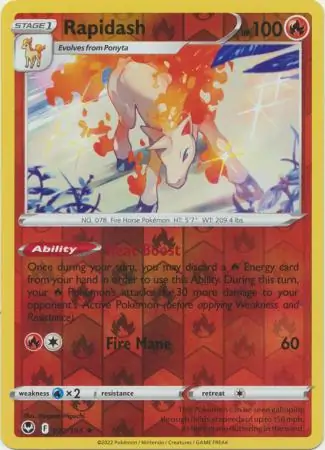Rapidash Reverse Holo 022 Normal