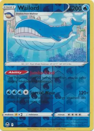 Wailord Reverse Holo 038