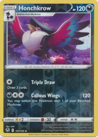 Honchkrow Reverse Holo 107 Normal