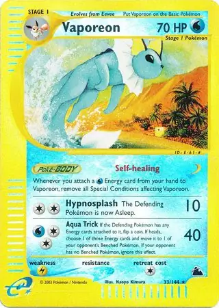 Vaporeon Reverse Holo 33 Normal