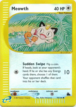 Meowth Reverse Holo 78