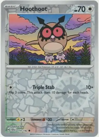 Hoothoot Reverse Holo 114