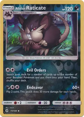 Alolan Raticate Reverse Holo 77 Normal