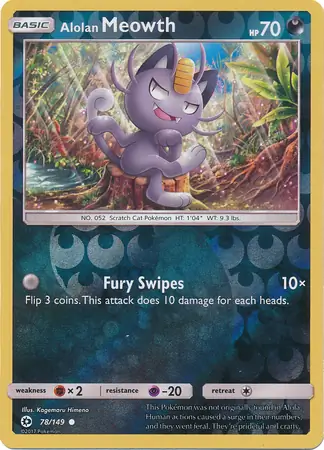 Alolan Meowth Reverse Holo 78 Normal