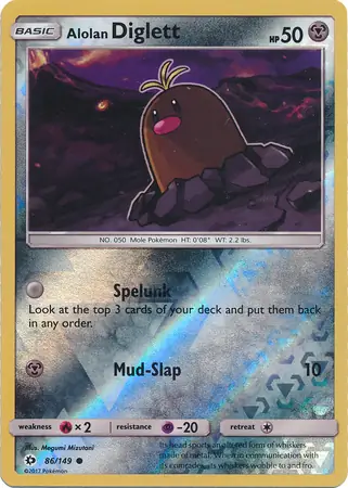 Alolan Diglett Reverse Holo 86 Normal