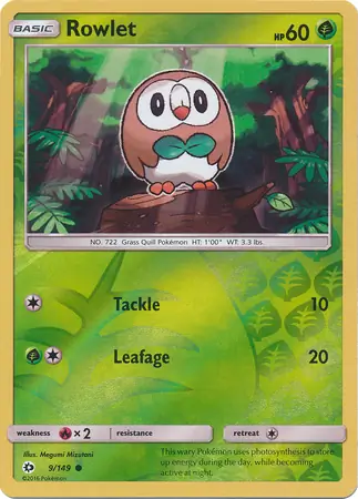 Rowlet Reverse Holo 9