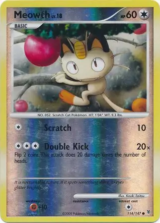 Meowth Reverse Holo 114 Normal