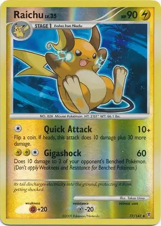 Raichu Reverse Holo 77 Normal