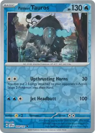 Paldean Tauros Reverse Holo 039 Normal