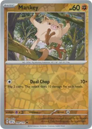 Mankey Reverse Holo 098