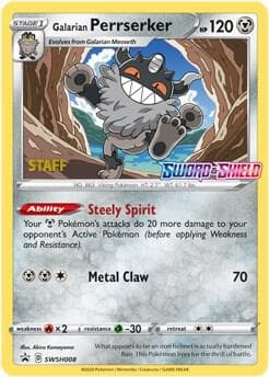 Galarian Perrserker Prerelease Staff SWSH008