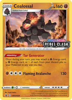 Coalossal Prerelease SWSH024 Normal