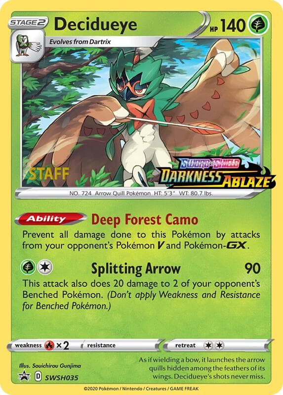 Decidueye Prerelease Staff SWSH035 Normal