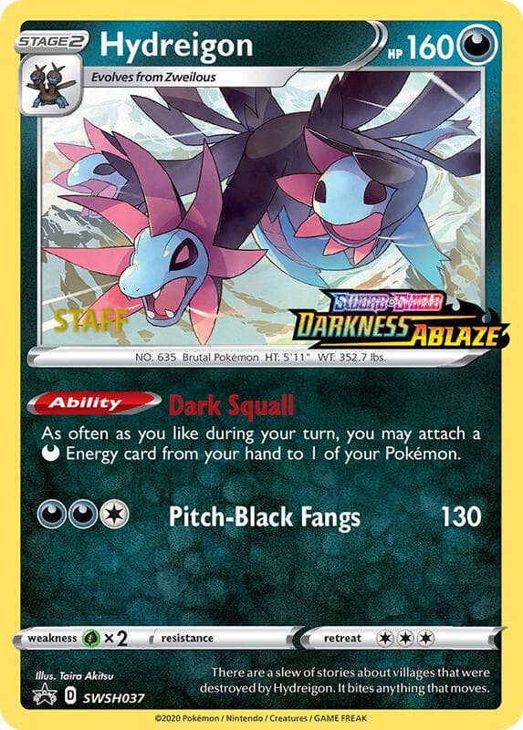 Hydreigon Prerelease Staff SWSH037 Normal