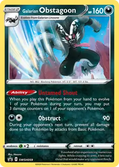 Galarian Obstagoon SWSH059 Normal
