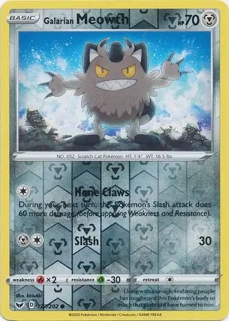 Galarian Meowth Reverse Holo 127