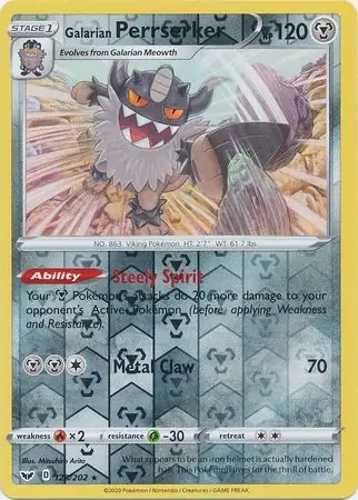 Galarian Perrserker Reverse Holo 128 Normal