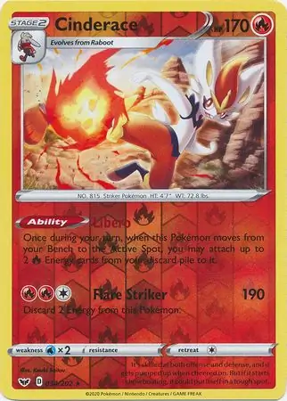Cinderace Reverse Holo 034