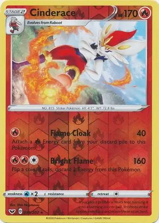 Cinderace Reverse Holo 036 Normal