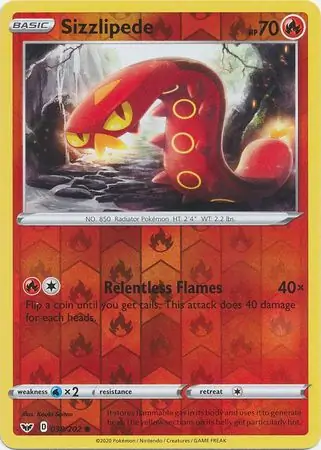 Sizzlipede Reverse Holo 038