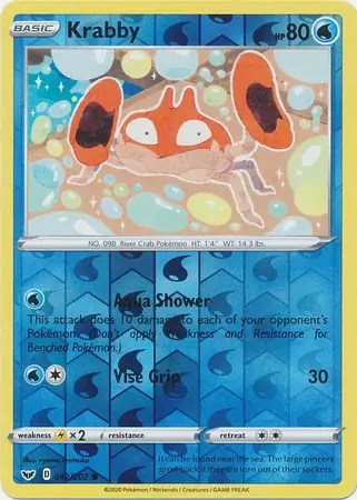 Krabby Reverse Holo 042 Normal