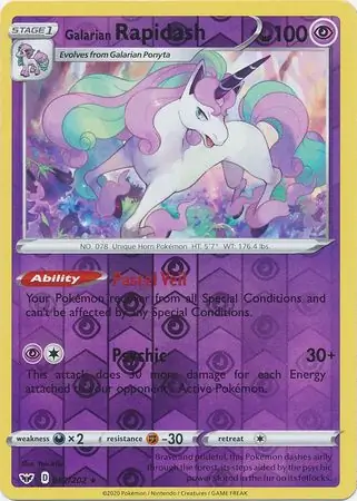 Galarian Rapidash Reverse Holo 082 Normal