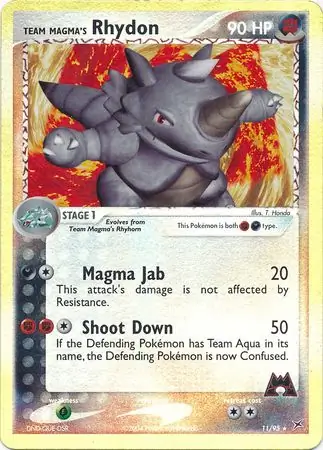 Team Magma's Rhydon Reverse Holo 11 Normal