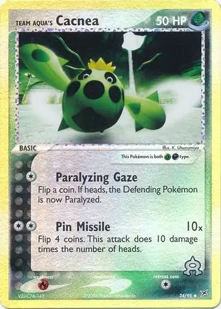 Team Aqua's Cacnea Reverse Holo 24