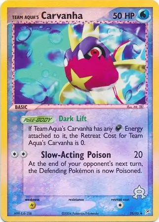 Team Aqua's Carvanha Reverse Holo 25 Normal